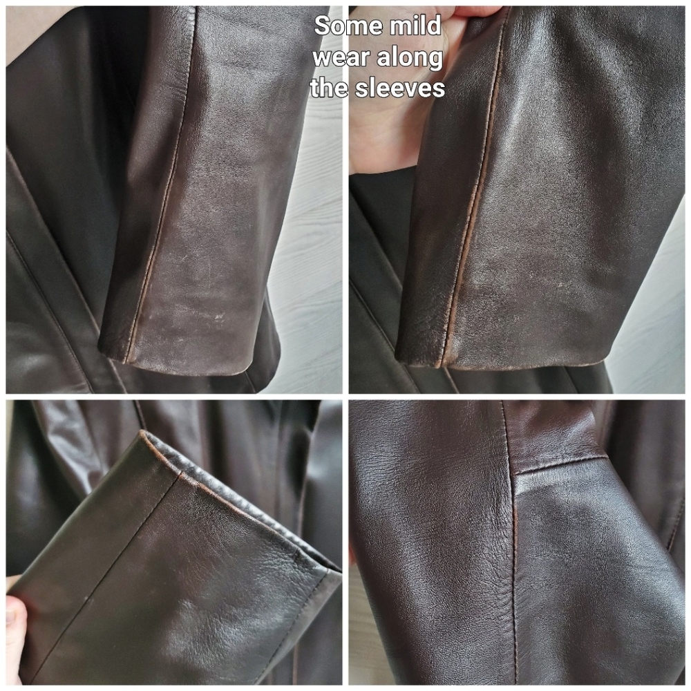 Preston & York Rich Chocolatey Brown Genuine Lamb Leather Business Casual Jacket - Picture 14 of 16